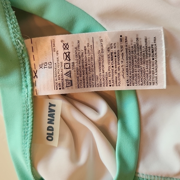 Old Navy extra large white green Beach Bound short sleeve rashguard - Picture 5 of 7